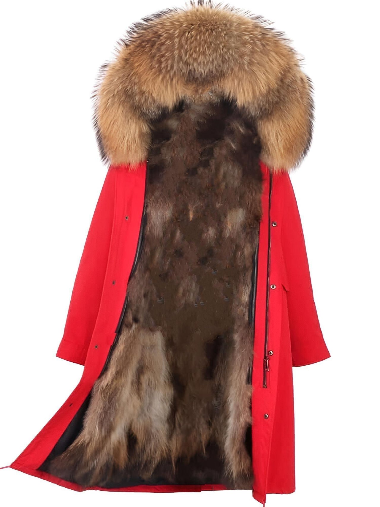 Women's Parka X-Long Waterproof Real Fur Coat