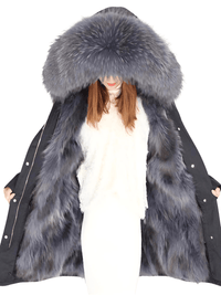 Thumbnail for Women's Parka X-Long Waterproof Real Fur Coat