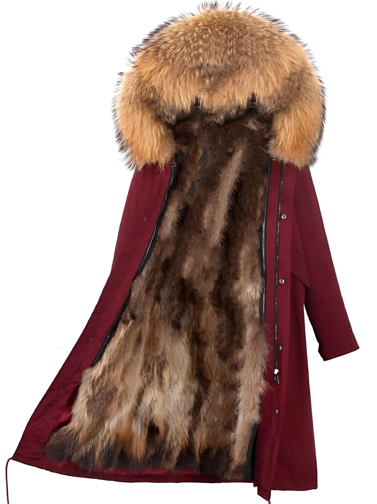 Women's Parka X-Long Waterproof Real Fur Coat