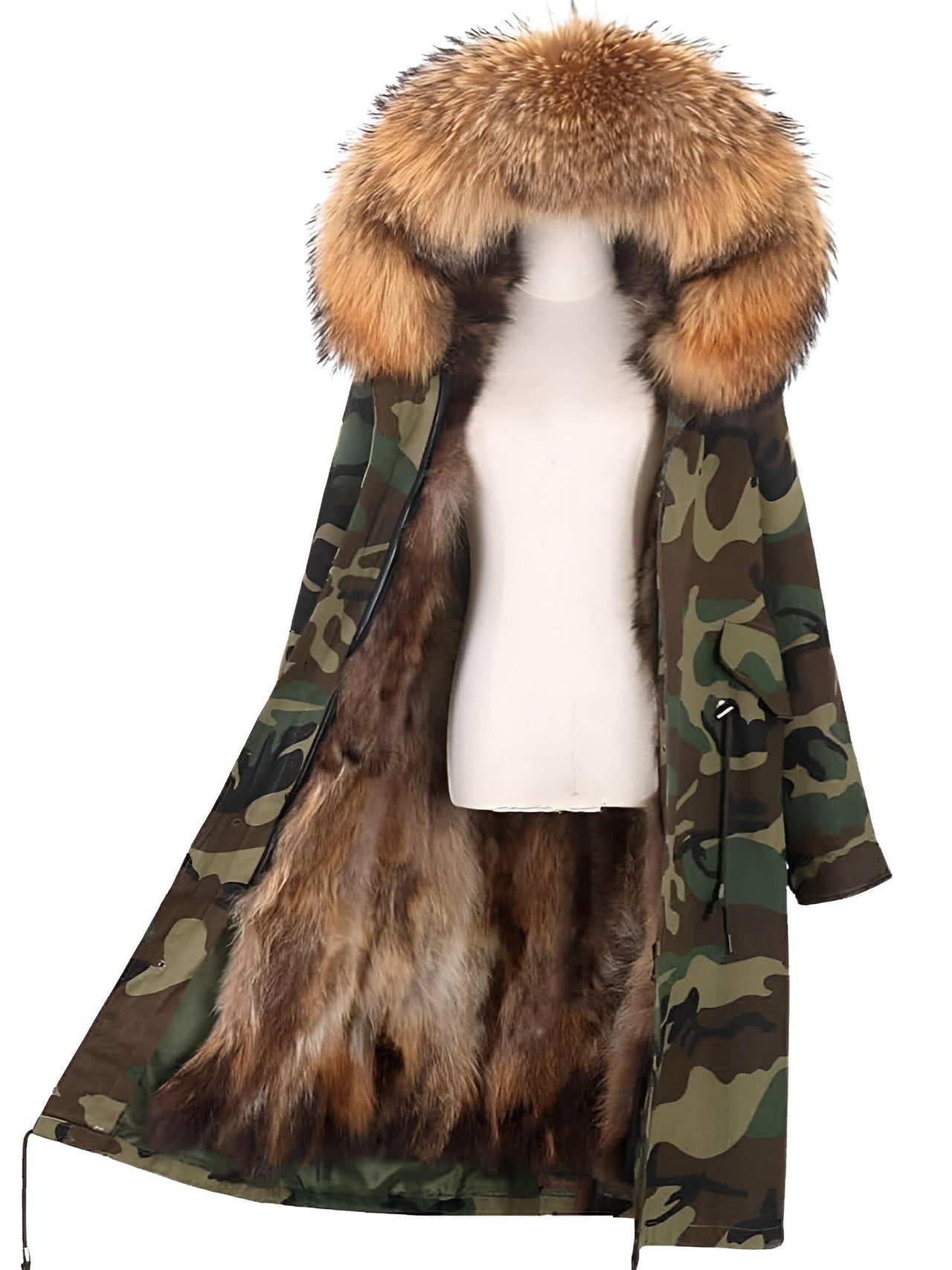 Women's Parka X-Long Waterproof Real Fur Coat