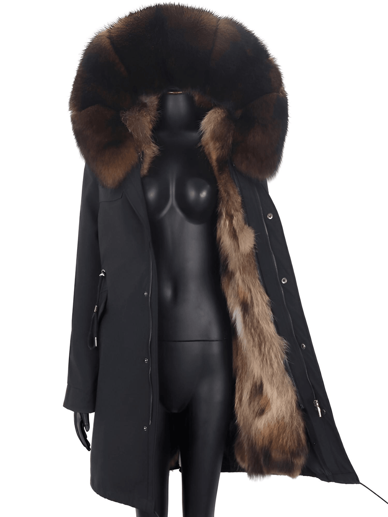 Women's Parka X-Long Waterproof Real Fur Coat