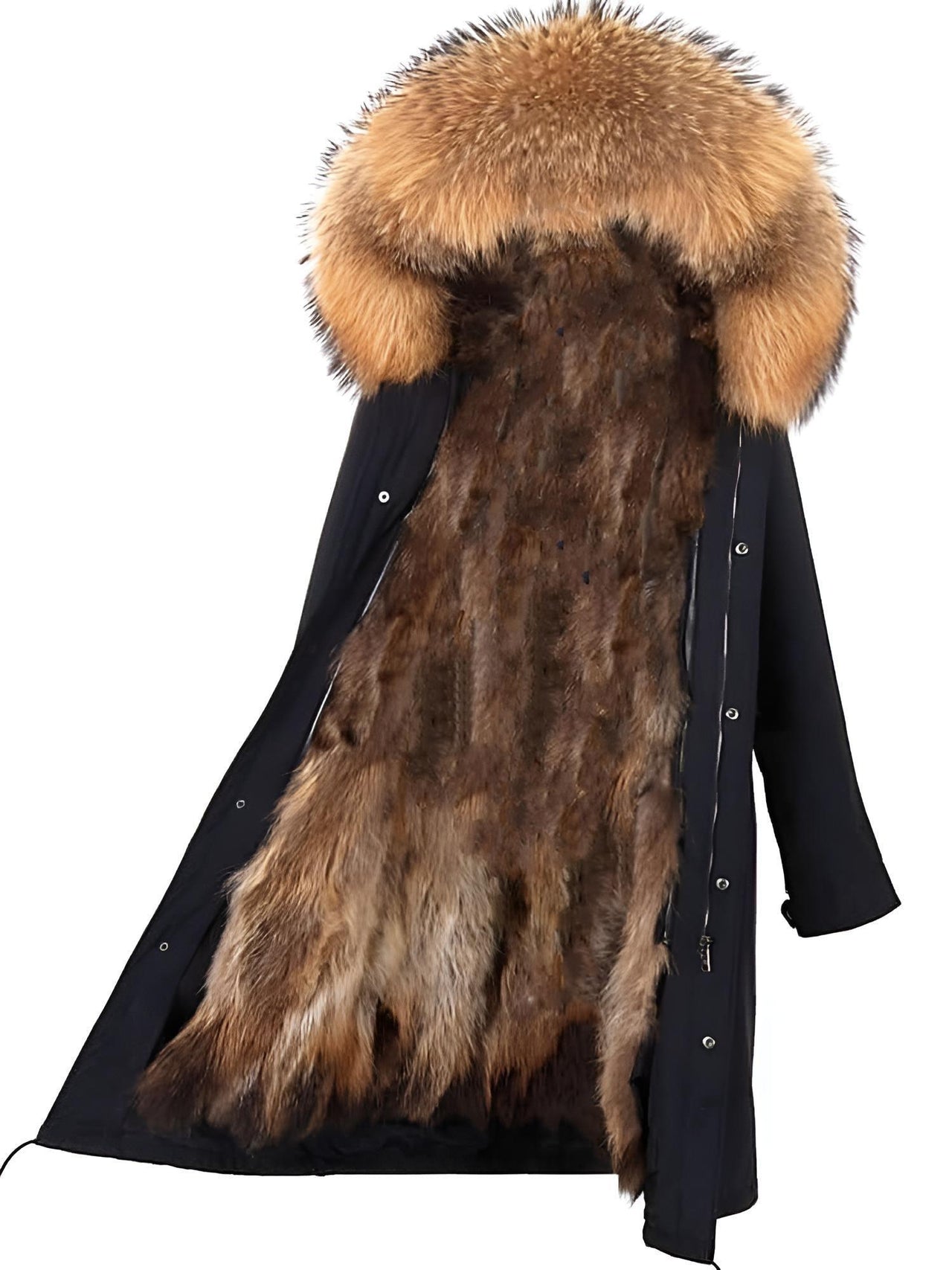 Women's Parka X-Long Waterproof Real Fur Coat