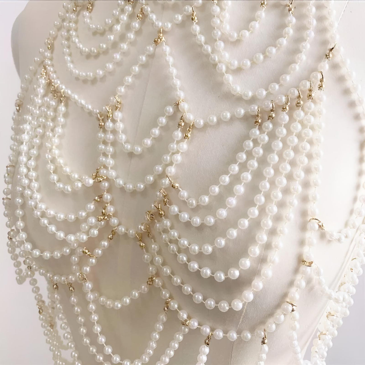 Women's Pearl Body Chains Jewelry, Drestiny, Body Jewelry, Pearl Necklace, White, Black, United States, Canada, Australia, New Zealand, United Kingdom, shopdrestiny.com