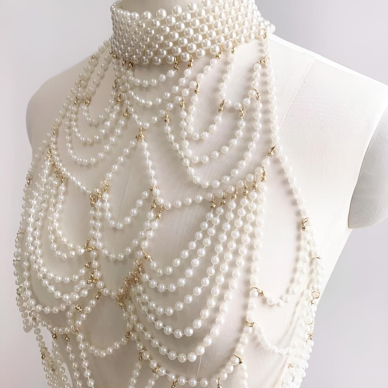 Women's Pearl Body Chains Jewelry, Drestiny, Body Jewelry, Pearl Necklace, White, Black, United States, Canada, Australia, New Zealand, United Kingdom, shopdrestiny.com