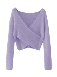 Thumbnail for Women's Fluffy Crop Sweater