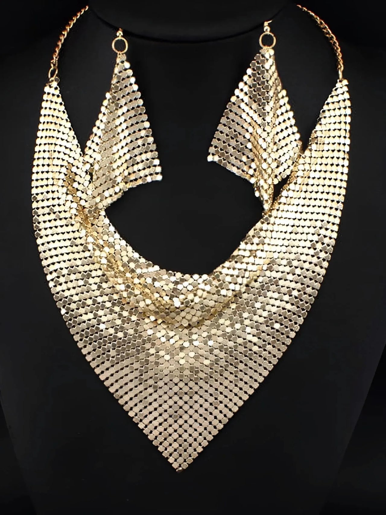 Women's Shining Bib Necklace And Earrings Set -, Jewelry Sets , Drestiny , Australia, Black, Canada, Earrings, Gender_Women, Gold, Jewelry Sets, Necklaces, New Zealand, Pink, Sets, Silver, United Kingdom, United States , Drestiny , www.shopdrestiny.com