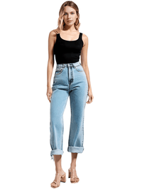 Thumbnail for Women's Straight Leg Boyfriend Jeans -, Boyfriend Jeans , Drestiny , Australia, Black, Blue, Casual Pants, Dark Blue, FR, Jeans, L, Light Blue, M, New Zealand, S, United Kingdom, United States, White, XS , Drestiny , www.shopdrestiny.com