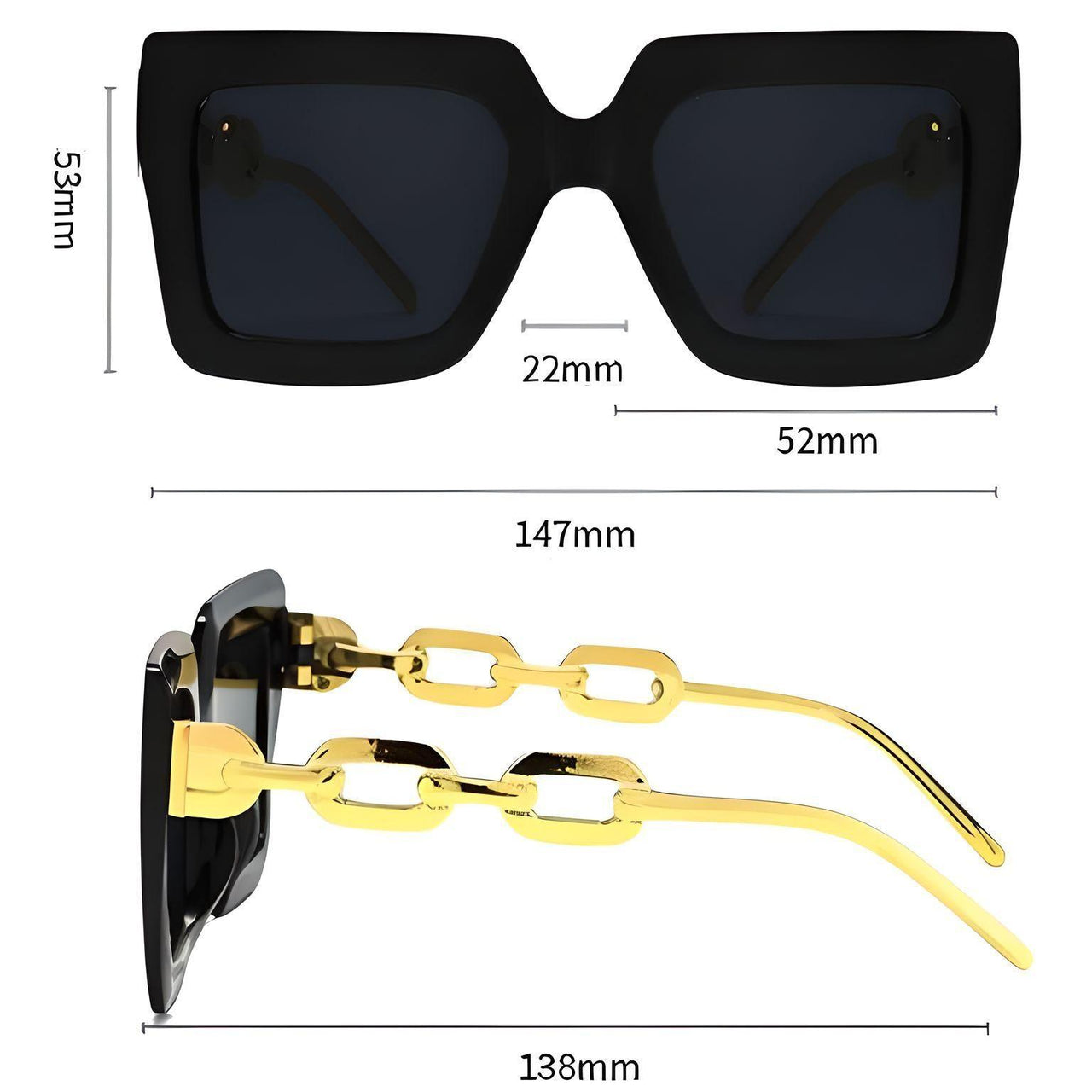 Women's Trendy Fashion Large Frame Square Sunglasses UV400 -, , Drestiny , , Drestiny , www.shopdrestiny.com