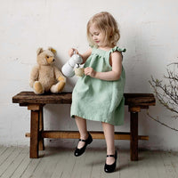 Thumbnail for Adorable Linen Dress For Girls With Petal Sleeves -, Dress , Drestiny , 2T, 3T, 4T, 5T, 6T, Australia, Brown, Dresses, Girls, New Zealand, Orange, Short Sleeves, TD, United Kingdom, United States , Drestiny , www.shopdrestiny.com