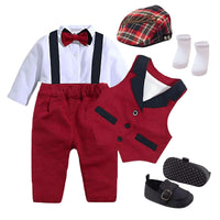 Thumbnail for Baby Boy Suit -, Baby & Toddler Outfits , Drestiny , 12M, 18M, 6M, 9M, Australia, Black, Boys, Canada, Dark Red, New Zealand, Pant Sets, Red, Sets, Suits, United Kingdom, United States, Vests , Drestiny , www.shopdrestiny.com