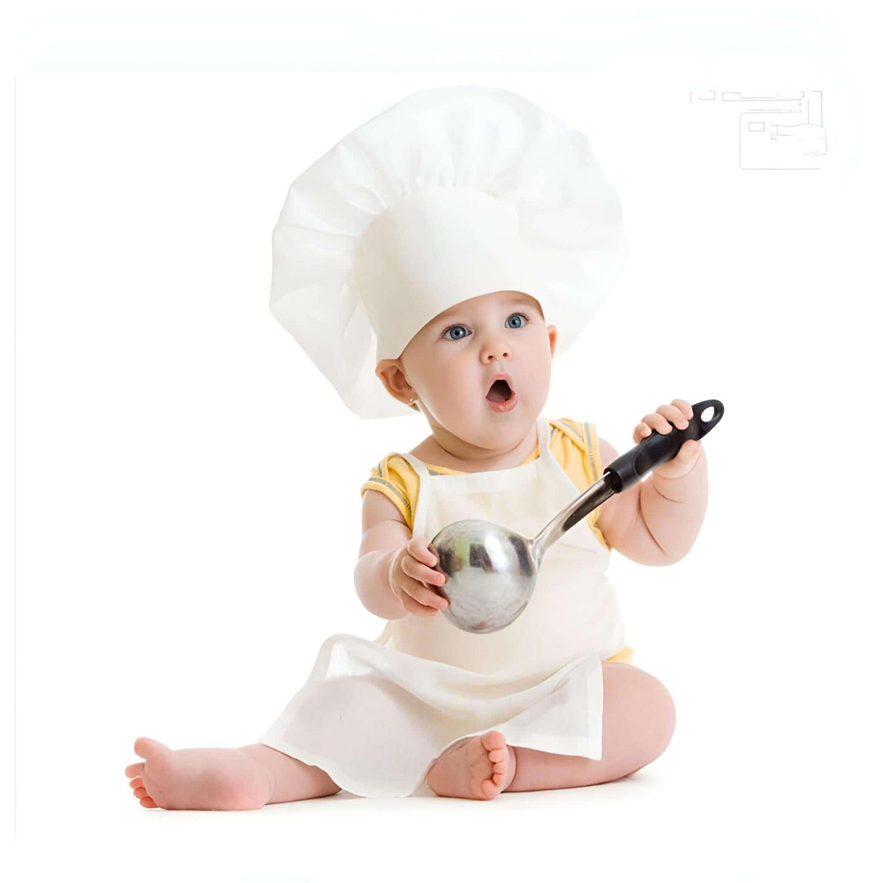 Baby Chef Apron + Hat -, Sets , Drestiny , Australia, Boys, Canada, Girls, Hats, New Zealand, Sets, United Kingdom, United States, White , Drestiny , www.shopdrestiny.com