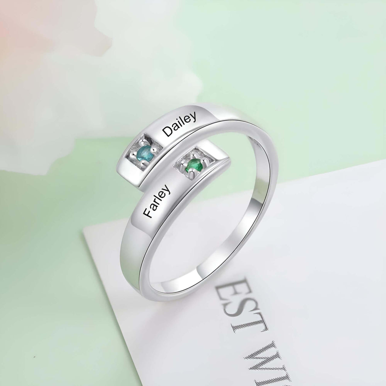 Birthstone Custom Ring for Couples or BFFs -, Rings , Drestiny , Australia, Canada, Gender_Women, New Zealand, Rings, Silver, United Kingdom, United States , Drestiny , www.shopdrestiny.com