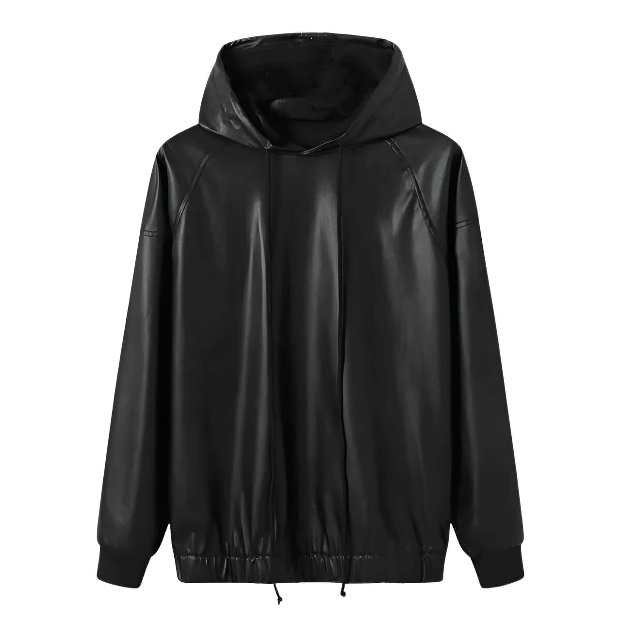 Black Leather Hoodie -, Hoodies , Drestiny , 3XL, 4XL, 5XL, Australia, Black, Casual Shirts, Hoodies, L, Long Sleeves, M, New Zealand, S, Sweatshirts, United Kingdom, United States, XL, XXL , Drestiny , www.shopdrestiny.com