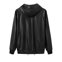 Thumbnail for Black Leather Hoodie -, Hoodies , Drestiny , 3XL, 4XL, 5XL, Australia, Black, Casual Shirts, Hoodies, L, Long Sleeves, M, New Zealand, S, Sweatshirts, United Kingdom, United States, XL, XXL , Drestiny , www.shopdrestiny.com