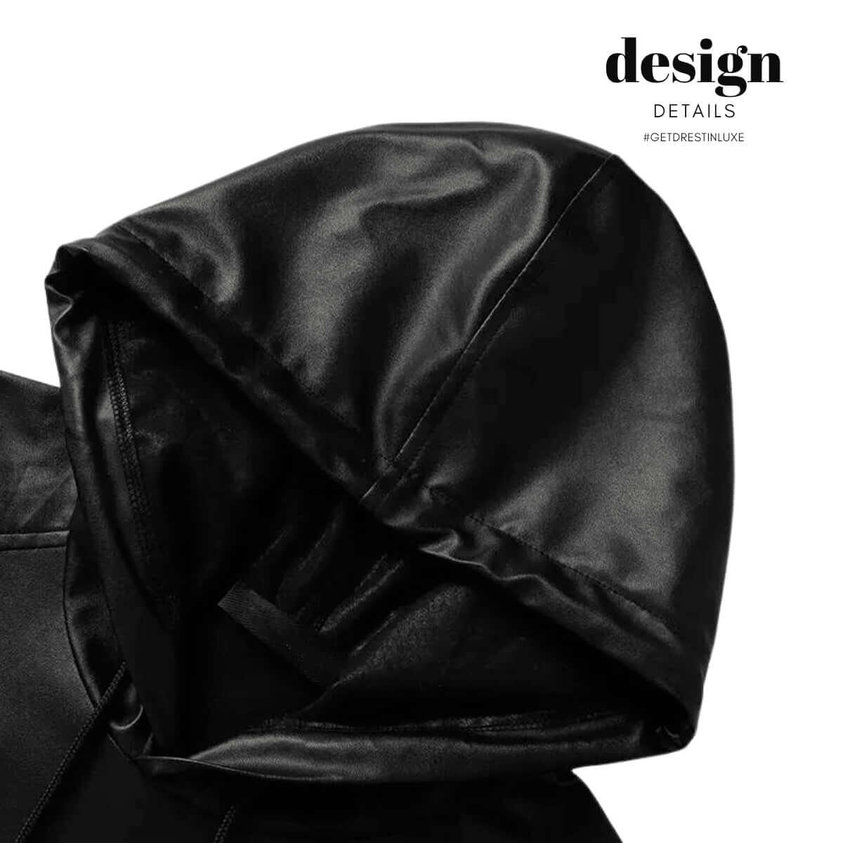 Black Leather Hoodie -, Hoodies , Drestiny , 3XL, 4XL, 5XL, Australia, Black, Casual Shirts, Hoodies, L, Long Sleeves, M, New Zealand, S, Sweatshirts, United Kingdom, United States, XL, XXL , Drestiny , www.shopdrestiny.com