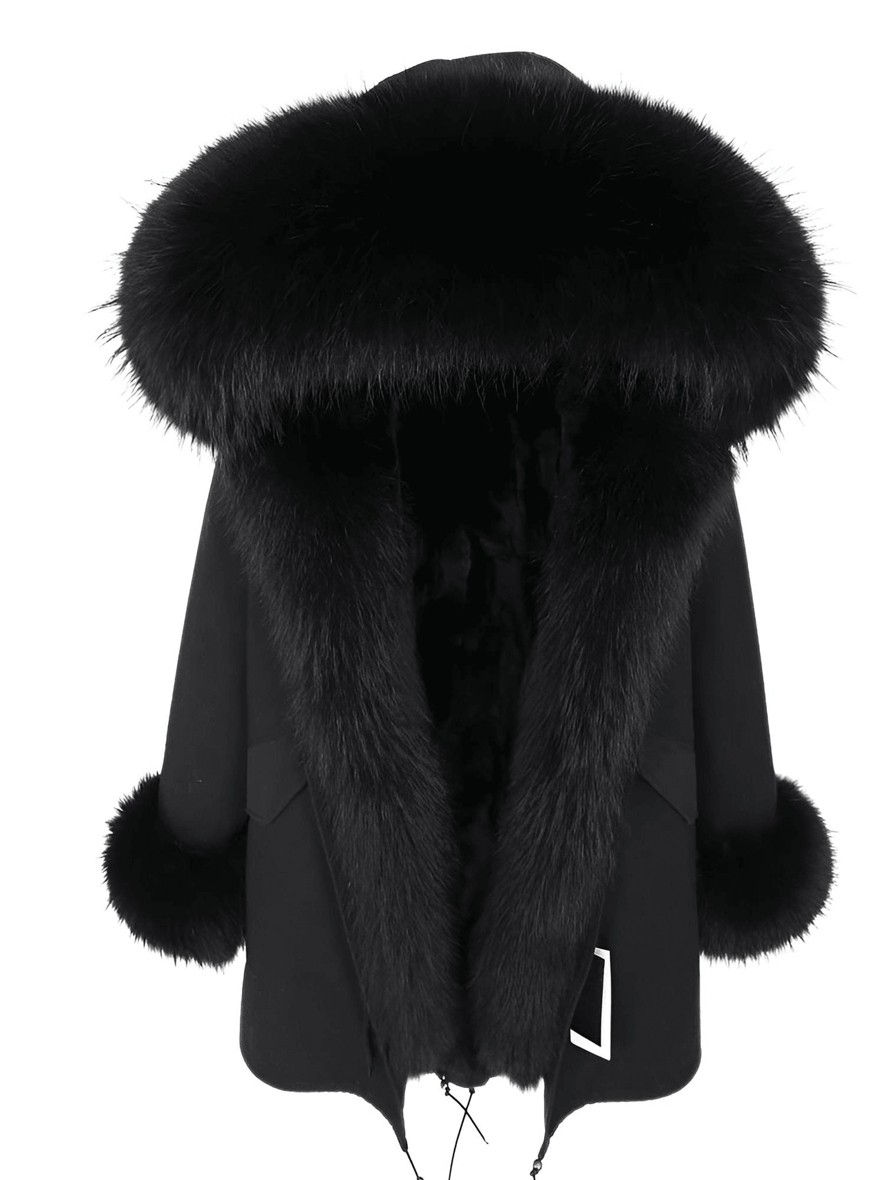 Women's Long Rabbit Fur Parka Real Fur Lining & Real Fox Fur Collar -, Coats , Drestiny , Army Green, Australia, Black, Blue Grey, Brown, Canada, Coats, Deep Pink, Grey, L, M, New Zealand, S, Silver, United Kingdom, United States, White, XL, XXL , Drestiny , www.shopdrestiny.com