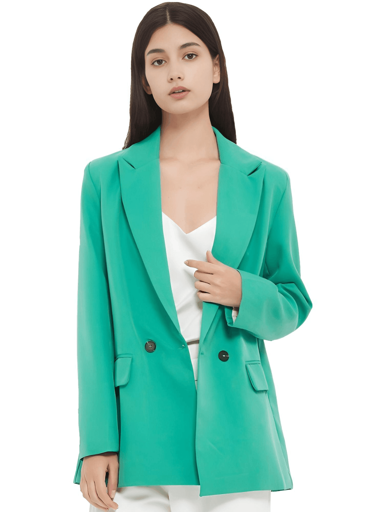 Women's Double Breasted Pocket Blazer -, Blazer , Drestiny , Australia, Black, Blazers, Blue, Brown, Chocolate, Dark Blue, Dark Khaki, Grey, Jackets, Khaki, L, Light Blue, M, New Zealand, Orange, Pale Green, Pink, Red, S, Teal, United Kingdom, United States , Drestiny , www.shopdrestiny.com