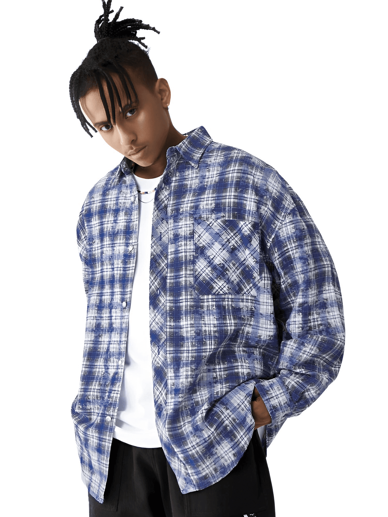 Blue Plaid Long Sleeve Oversized Shirt - Now In Red Too! -, Shirts , Drestiny , Australia, Blue, Casual Shirts, FR, L, Long Sleeves, M, New Zealand, United Kingdom, United States, XL , Drestiny , www.shopdrestiny.com