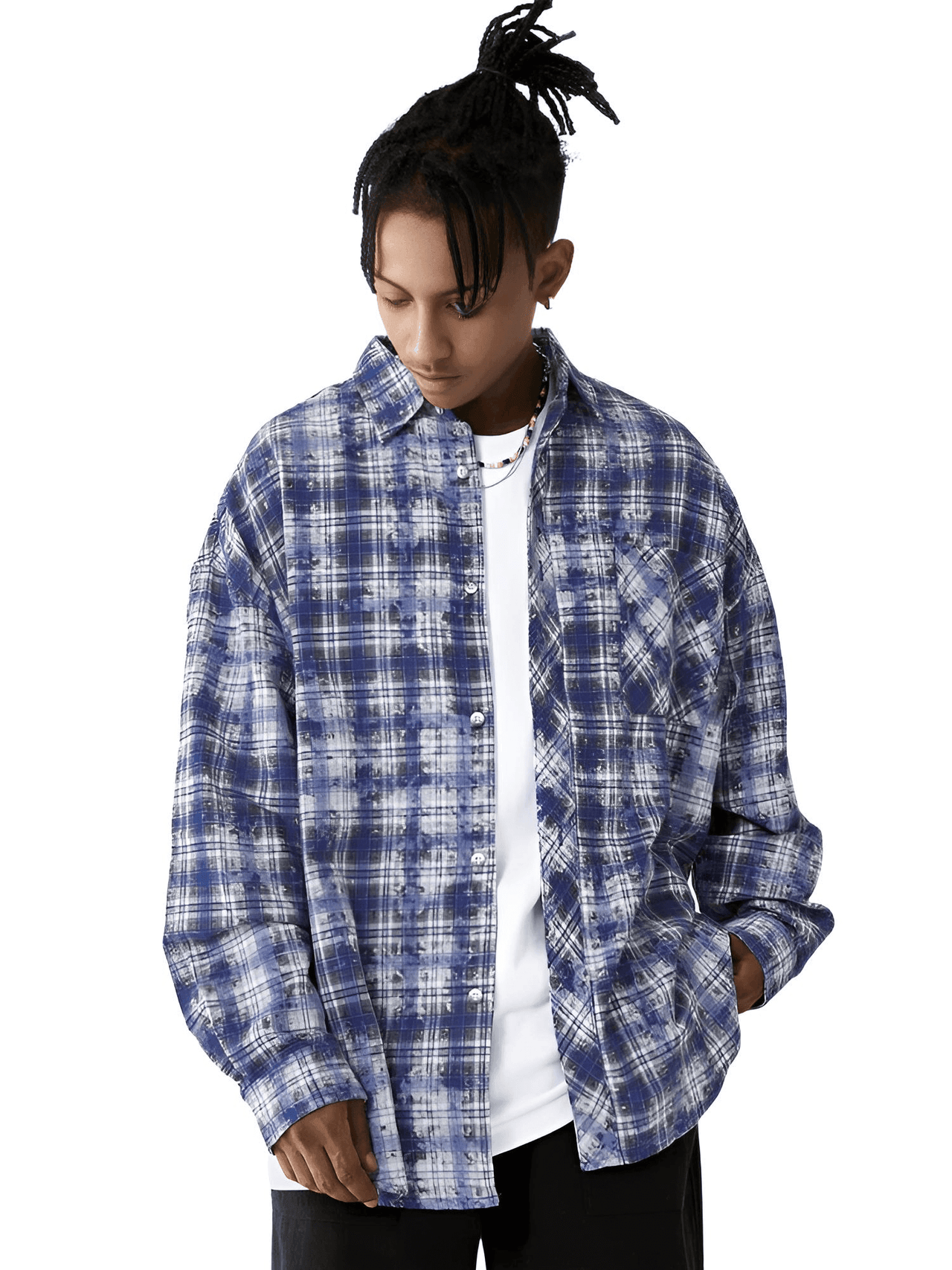 Blue Plaid Long Sleeve Oversized Shirt - Now In Red Too! -, Shirts , Drestiny , Australia, Blue, Casual Shirts, FR, L, Long Sleeves, M, New Zealand, United Kingdom, United States, XL , Drestiny , www.shopdrestiny.com