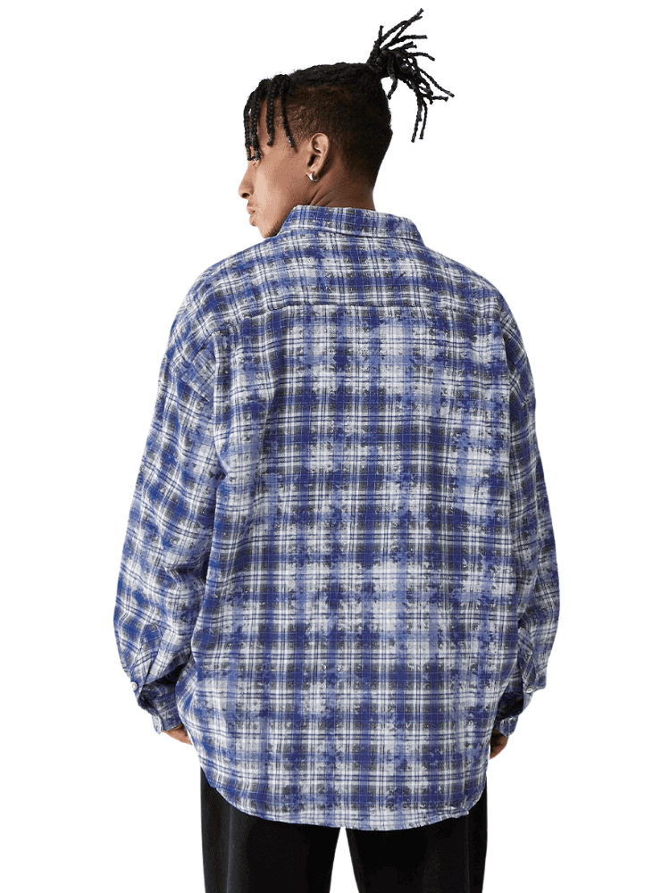 Blue Plaid Long Sleeve Oversized Shirt - Now In Red Too! -, Shirts , Drestiny , Australia, Blue, Casual Shirts, FR, L, Long Sleeves, M, New Zealand, United Kingdom, United States, XL , Drestiny , www.shopdrestiny.com