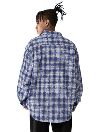 Thumbnail for Blue Plaid Long Sleeve Oversized Shirt - Now In Red Too! -, Shirts , Drestiny , Australia, Blue, Casual Shirts, FR, L, Long Sleeves, M, New Zealand, United Kingdom, United States, XL , Drestiny , www.shopdrestiny.com