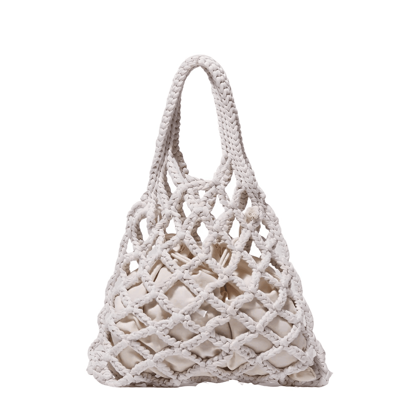 Braided Crochet Net Bag -, Handbags , Drestiny , Australia, Bags, Beige, Black, Brown, Dark Brown, Green, Handbags, New Zealand, United Kingdom, United States , Drestiny , www.shopdrestiny.com