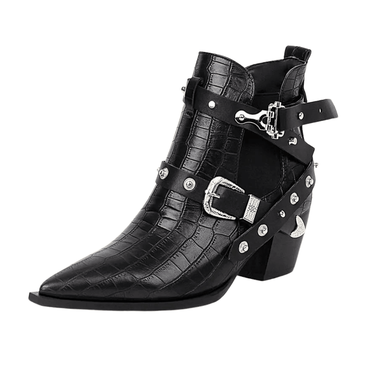 Buckled Motorcycle Western Cowboy Boots For Women -, Boots , Drestiny , Ankle Boots, Australia, Black, Blue, Boots, Canada, Dark Olive Green, Heels, New Zealand, Red, Teal, United Kingdom, United States, White, Wine Red, Yellow , Drestiny , www.shopdrestiny.com