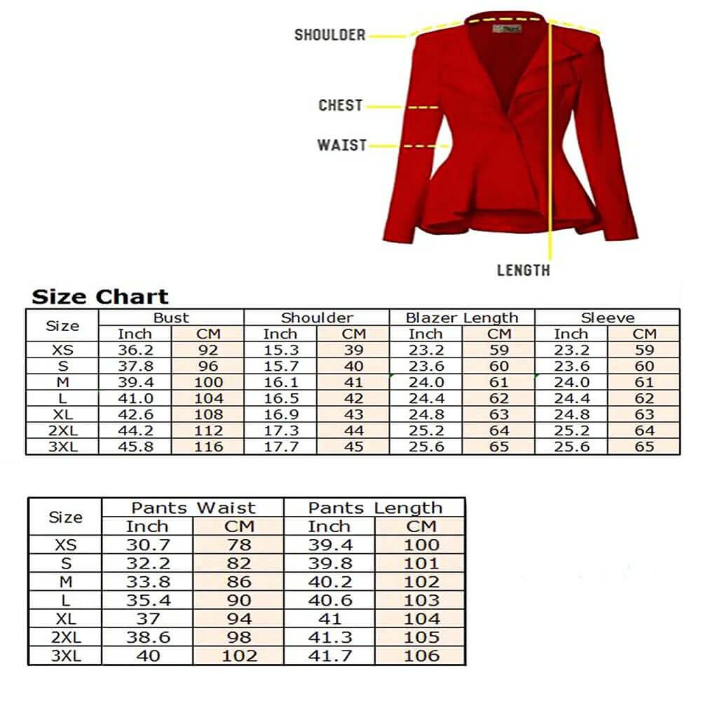 Women's Suit 2-Piece Business Blazer & Pants Set -, Suits , Drestiny , Australia, Beige, Black, Blazers, Blue, Brown, Canada, Claret, Dark Blue, Dark Grey, Dress Pants, Fuchsia, L, Light Blue, M, Navy, New Zealand, Pant Sets, Pant Suits, Pink, Purple, Royal Blue, S, Suits, United Kingdom, United States, White, XL, XS, XXL, XXXL , Drestiny , www.shopdrestiny.com