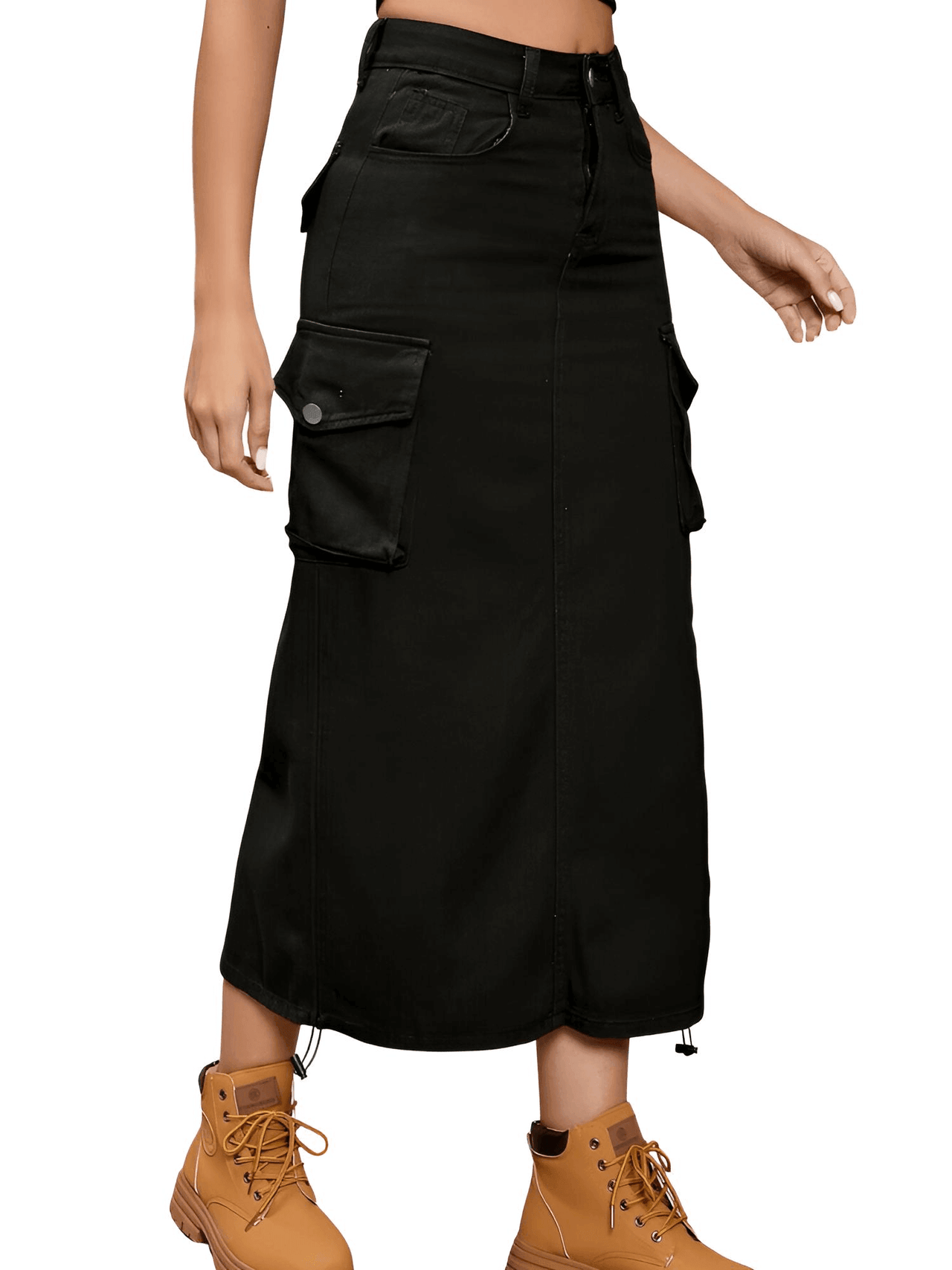 Denim Cargo Work Skirt For Women -, Skirts , Drestiny , Army Green, Australia, Black, FR, Khaki, L, M, New Zealand, S, Skirts, United Kingdom, United States, XL, XXL , Drestiny , www.shopdrestiny.com