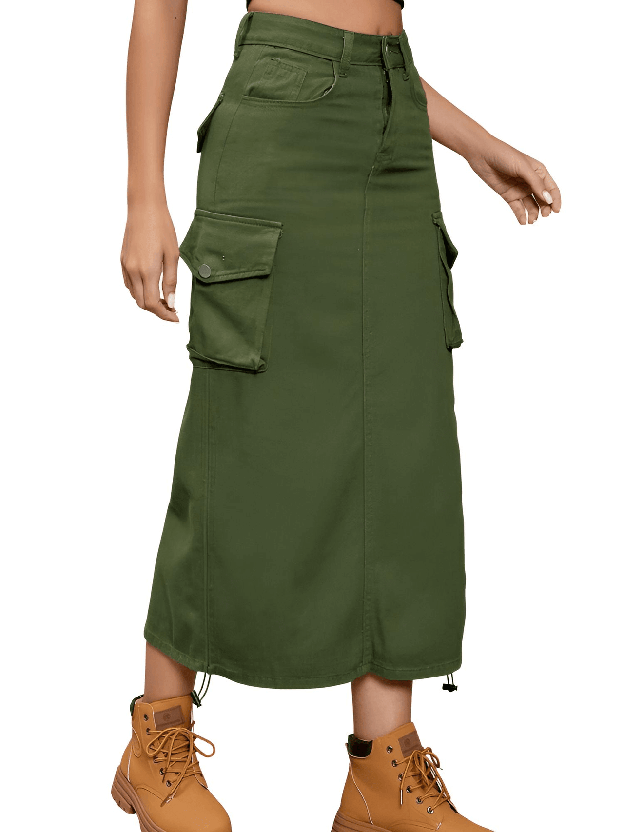 Denim Cargo Work Skirt For Women -, Skirts , Drestiny , Army Green, Australia, Black, FR, Khaki, L, M, New Zealand, S, Skirts, United Kingdom, United States, XL, XXL , Drestiny , www.shopdrestiny.com