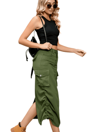 Thumbnail for Denim Cargo Work Skirt For Women -, Skirts , Drestiny , Army Green, Australia, Black, FR, Khaki, L, M, New Zealand, S, Skirts, United Kingdom, United States, XL, XXL , Drestiny , www.shopdrestiny.com