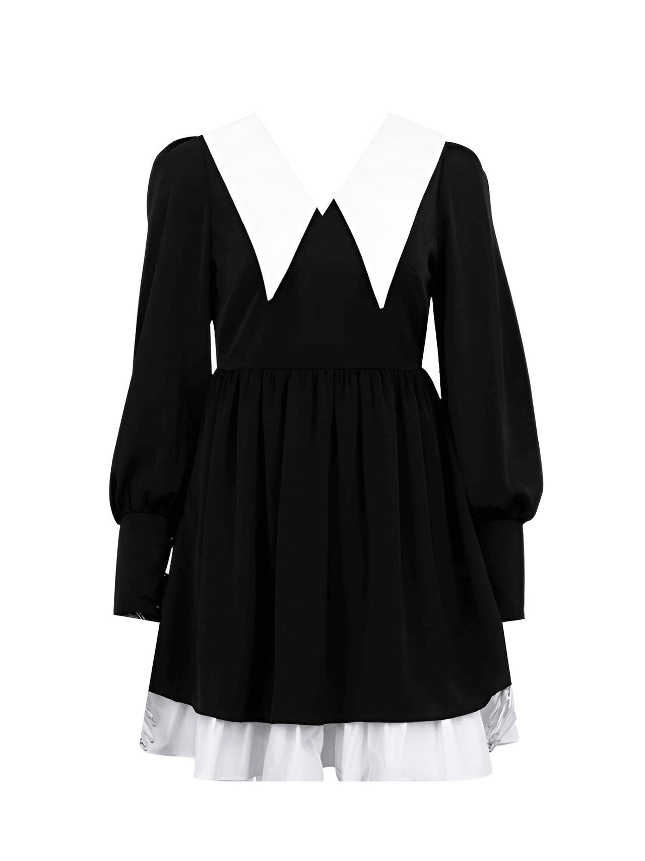 Doll Collar Black Dress For Women -, Dress , Drestiny , Australia, Black, FR, L, Long Sleeves, M, Mini Dresses, New Zealand, S, United Kingdom, United States , Drestiny , www.shopdrestiny.com