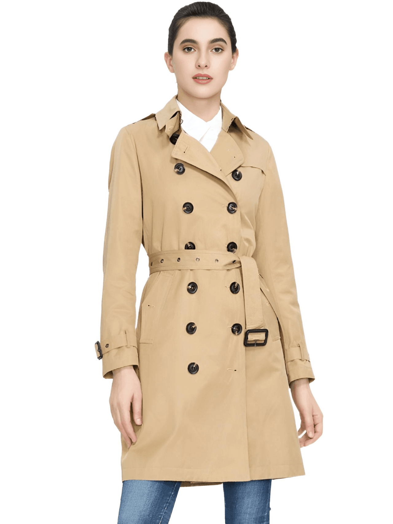 Double Breasted Women's Trench Coat -, Coats & Jackets , Drestiny , Australia, Black, Canada, Coats, Khaki, L, Light Grey, M, New Zealand, Red, S, Trench Coats, United Kingdom, United States, XL, XXL , Drestiny , www.shopdrestiny.com