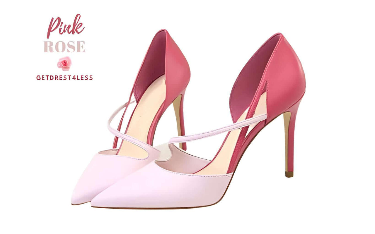 Duo Color Women's High Heel Pumps -, Pumps , Drestiny , 4, 4.5, 5, 6, 7, 8, 9, Apricot, Australia, Black, Canada, Deep Pink, Grey, Heels, High Heels, New Zealand, Pink, Pumps, Red, United Kingdom, United States, White, Yellow , Drestiny , www.shopdrestiny.com