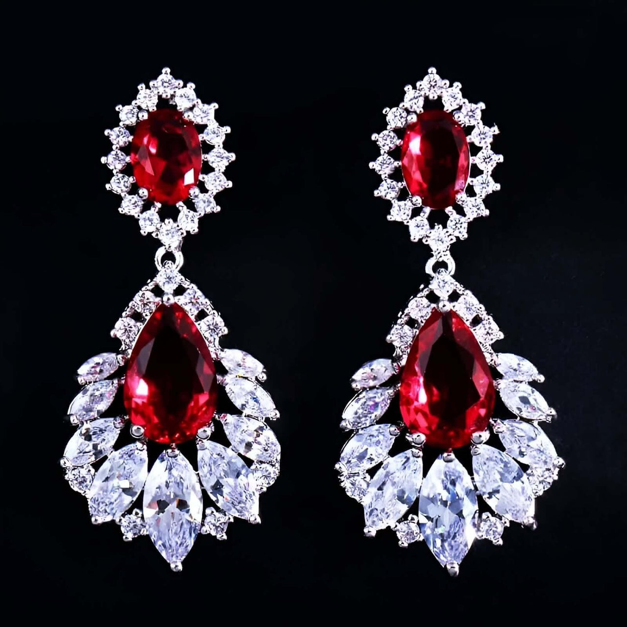 AAA+ CZ Elegant Chandelier Drop Earrings -, Earrings , Drestiny , Australia, Blue, Canada, Earrings, FR, Gender_Women, Green, New Zealand, Red, United Kingdom, United States, White , Drestiny , www.shopdrestiny.com