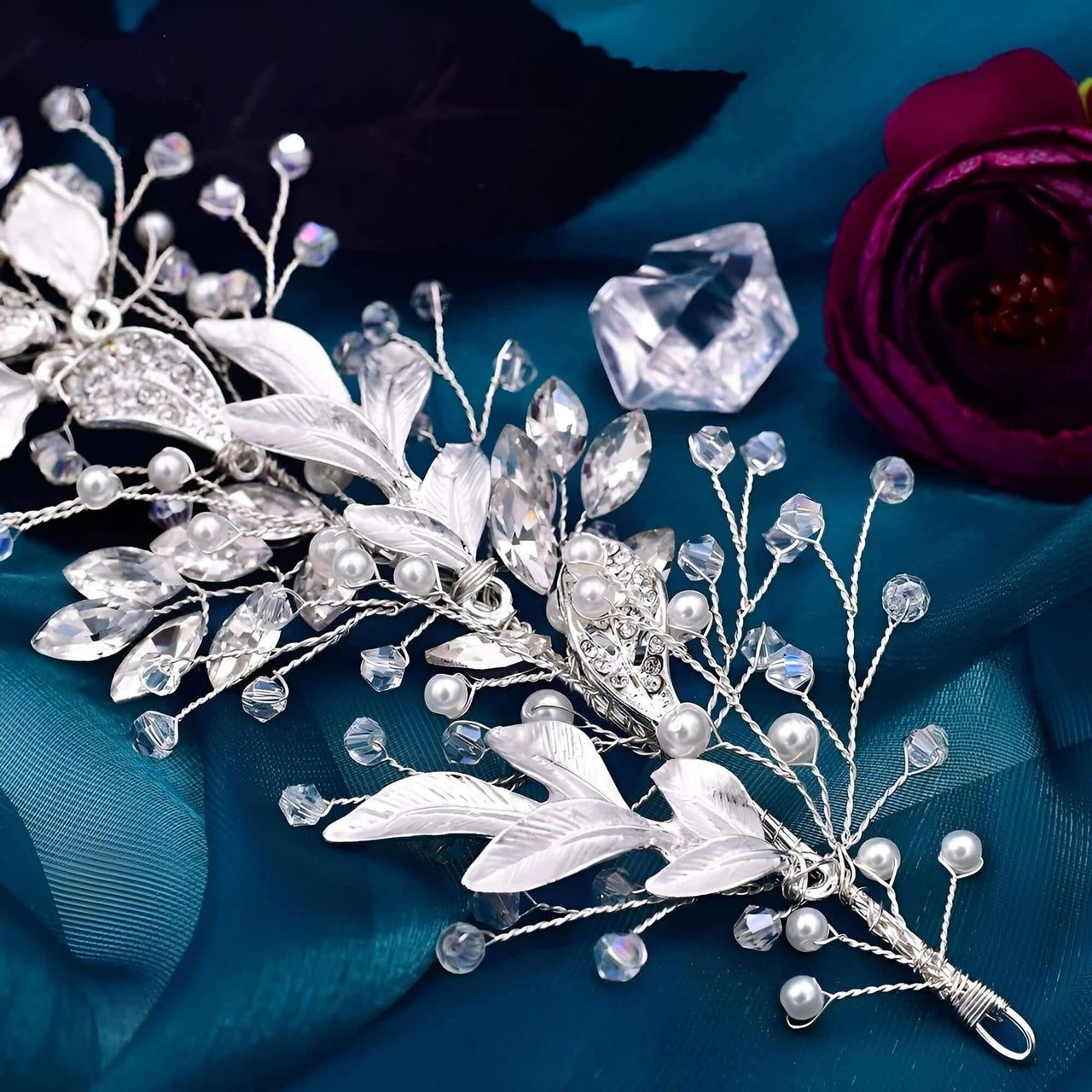 Elegant Crystal Floral Headdresses -, Hair Accessories , Drestiny , Australia, Canada, Gold, Hair Accessories, Hair Combs, Hairbands, New Zealand, Silver, United Kingdom, United States , Drestiny , www.shopdrestiny.com