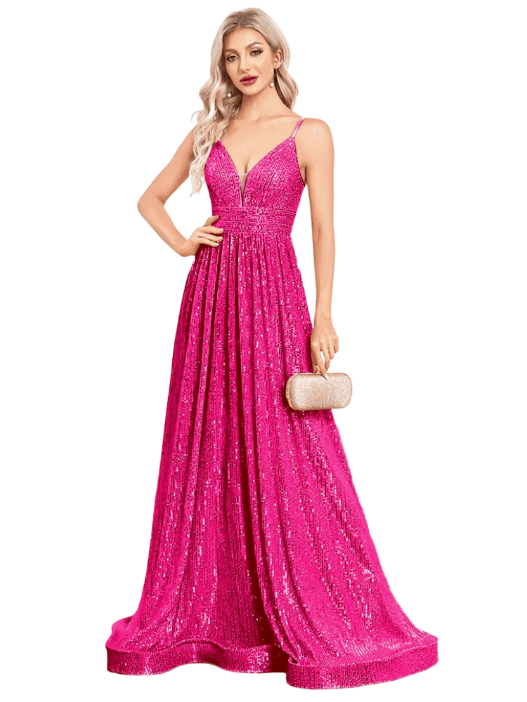 Elegant Deep V-Neck Sequin Evening Gown For Women -, Dress , Drestiny , 10, 12, 14, 16, 18, 20, 22, 4, 6, 8, Australia, Black, Blue, Canada, Champagne, Dark Blue, Dark Green, Dark Red, Deep Pink, Fuchsia, Grey, Maxi Dresses, Midnight Blue, Mint Green, New Zealand, Pink, Royal Blue, Sleeveless, United Kingdom, United States, Wine Red , Drestiny , www.shopdrestiny.com