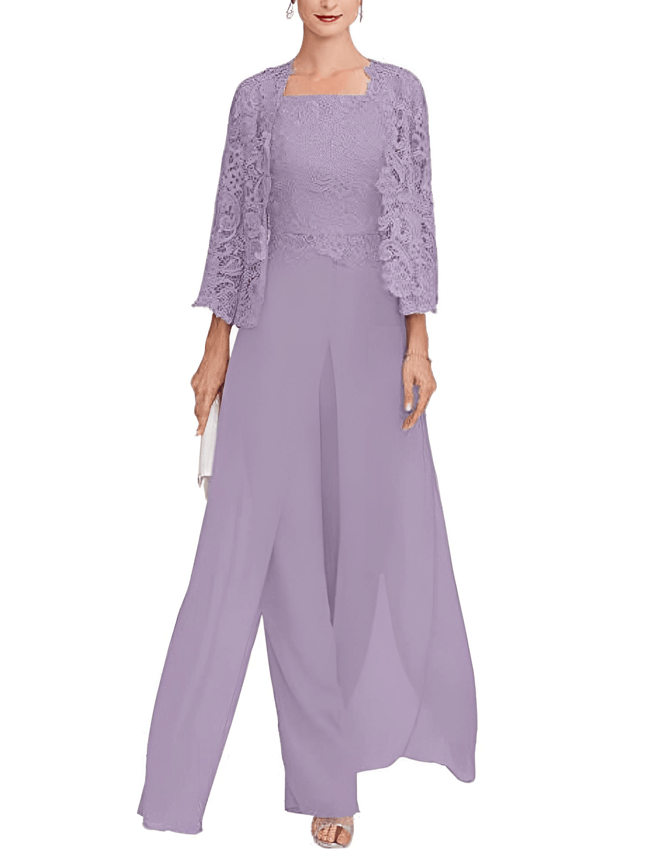 Elegant Lace Pant Suit - Order In Custom Colors! -, Wedding & Bridal Party Dresses , Drestiny , Australia, Blue, Boleros, Canada, Dark Grey, Dress Pants, Green, Grey, Jackets, Lavender, Light Purple, Pant Sets, Pant Suits, Pants, Pink, Purple, Sets, United Kingdom, United States , Drestiny , www.shopdrestiny.com