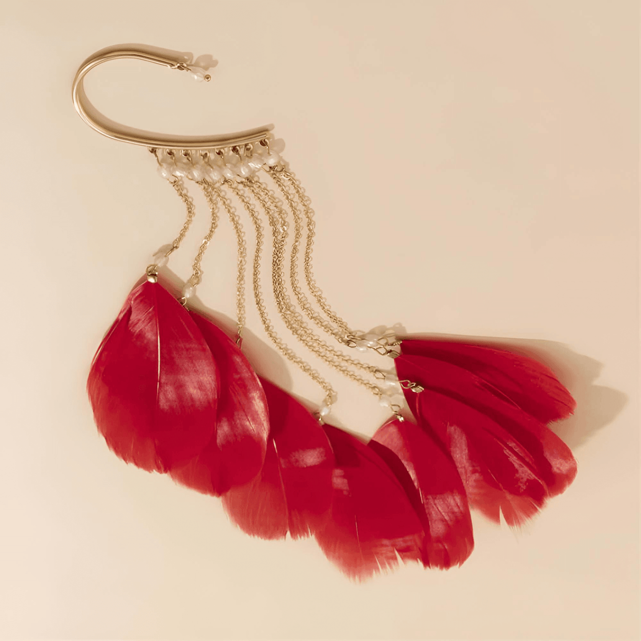 Extra Long Feather Dangle Earrings -, Earrings , Drestiny , Australia, Black, Canada, Earrings, Gender_Women, New Zealand, Red, United Kingdom, United States, White , Drestiny , www.shopdrestiny.com