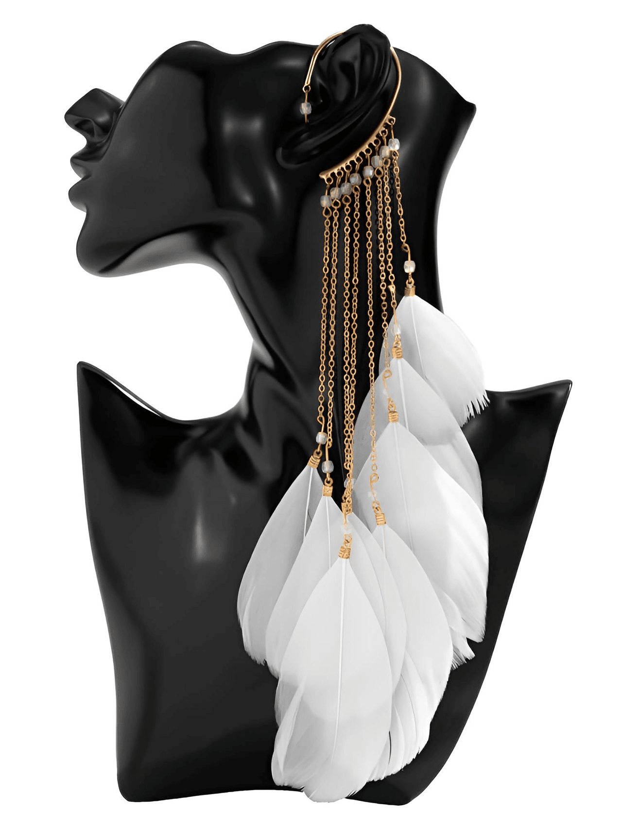 Extra Long Feather Dangle Earrings -, Earrings , Drestiny , Australia, Black, Canada, Earrings, Gender_Women, New Zealand, Red, United Kingdom, United States, White , Drestiny , www.shopdrestiny.com