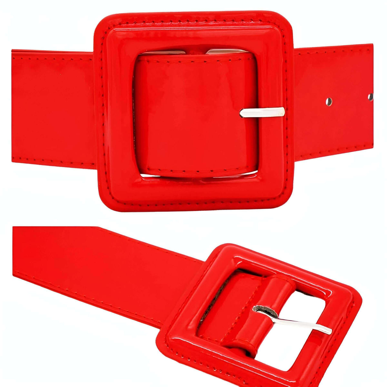 Faux Leather Big Buckle Belt Women's -, Belts , Drestiny , Australia, Belts, Black, Canada, Gender_Women, New Zealand, Red, United Kingdom, United States , Drestiny , www.shopdrestiny.com