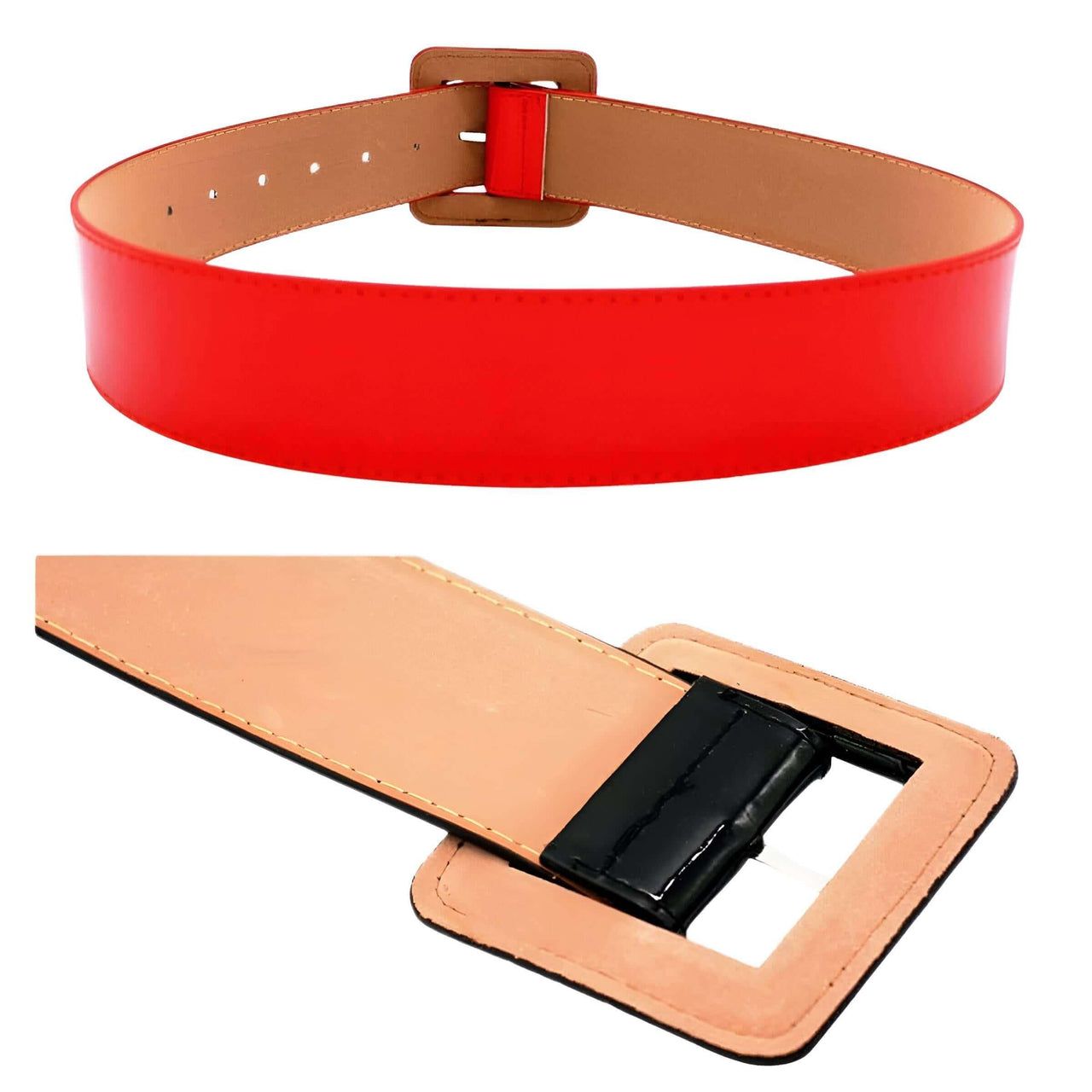 Faux Leather Big Buckle Belt Women's -, Belts , Drestiny , Australia, Belts, Black, Canada, Gender_Women, New Zealand, Red, United Kingdom, United States , Drestiny , www.shopdrestiny.com