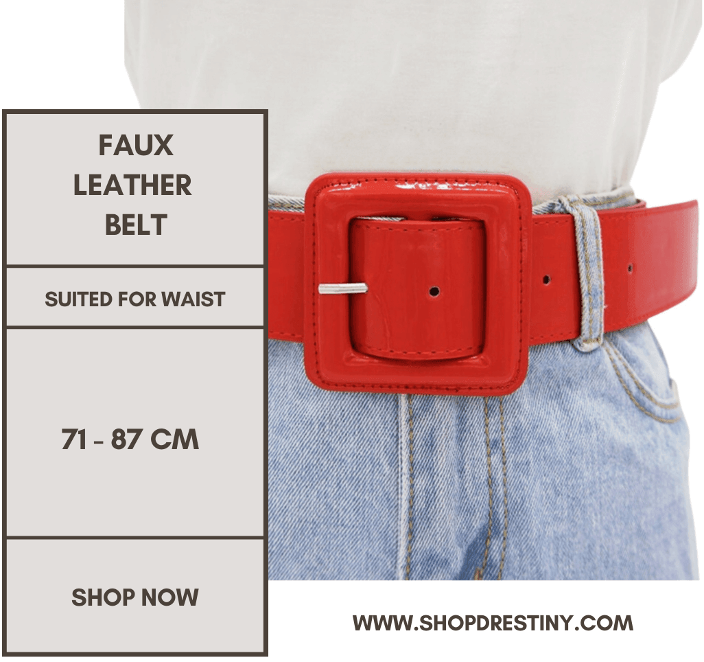 Faux Leather Big Buckle Belt Women's -, Belts , Drestiny , Australia, Belts, Black, Canada, Gender_Women, New Zealand, Red, United Kingdom, United States , Drestiny , www.shopdrestiny.com