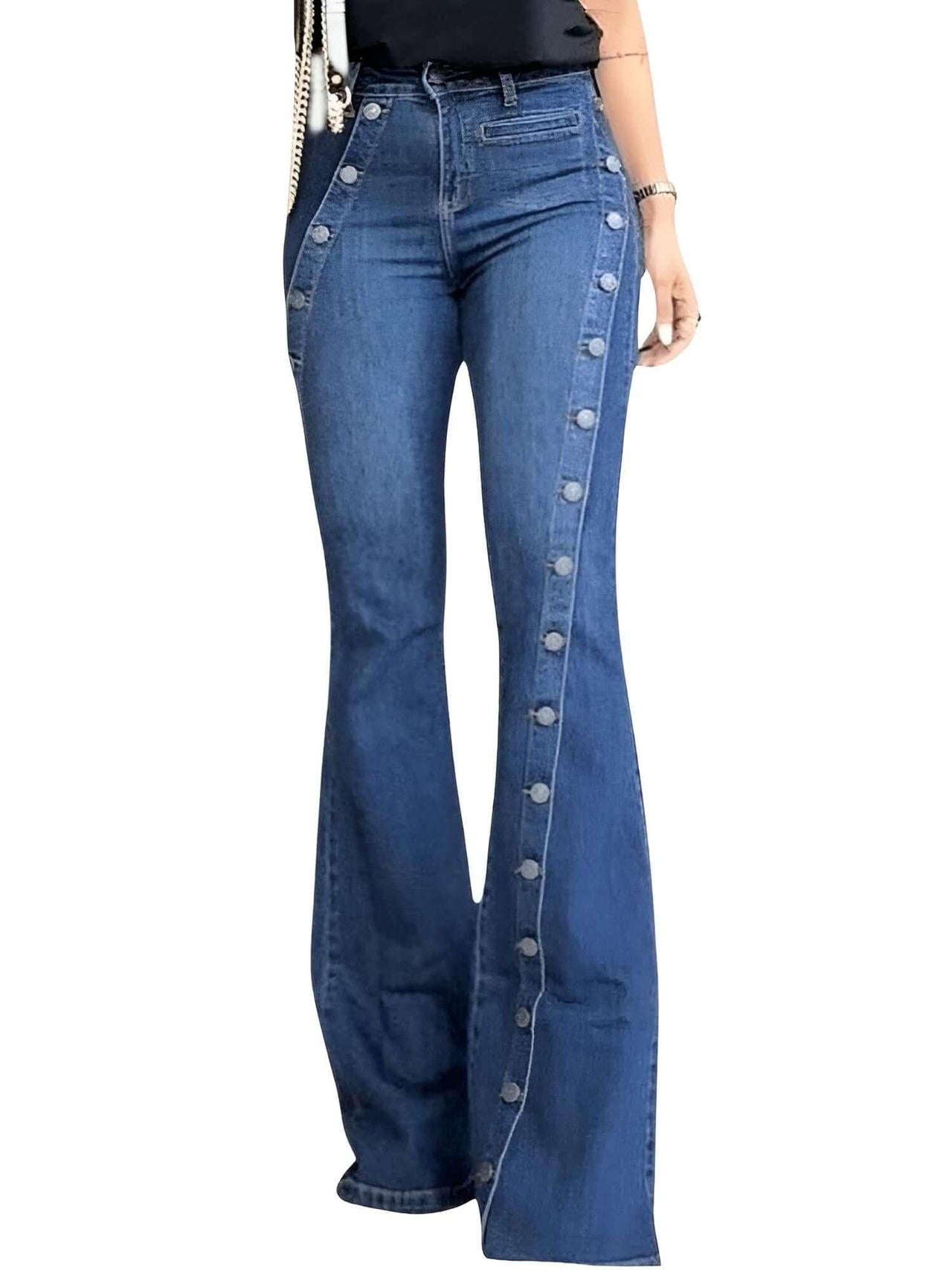 Flare Leg Denim Jeans For Women -, Jeans , Drestiny , 4XL, Australia, Blue, Casual Pants, Dark Blue, Jeans, L, M, New Zealand, United Kingdom, United States, XL, XXL, XXXL , Drestiny , www.shopdrestiny.com