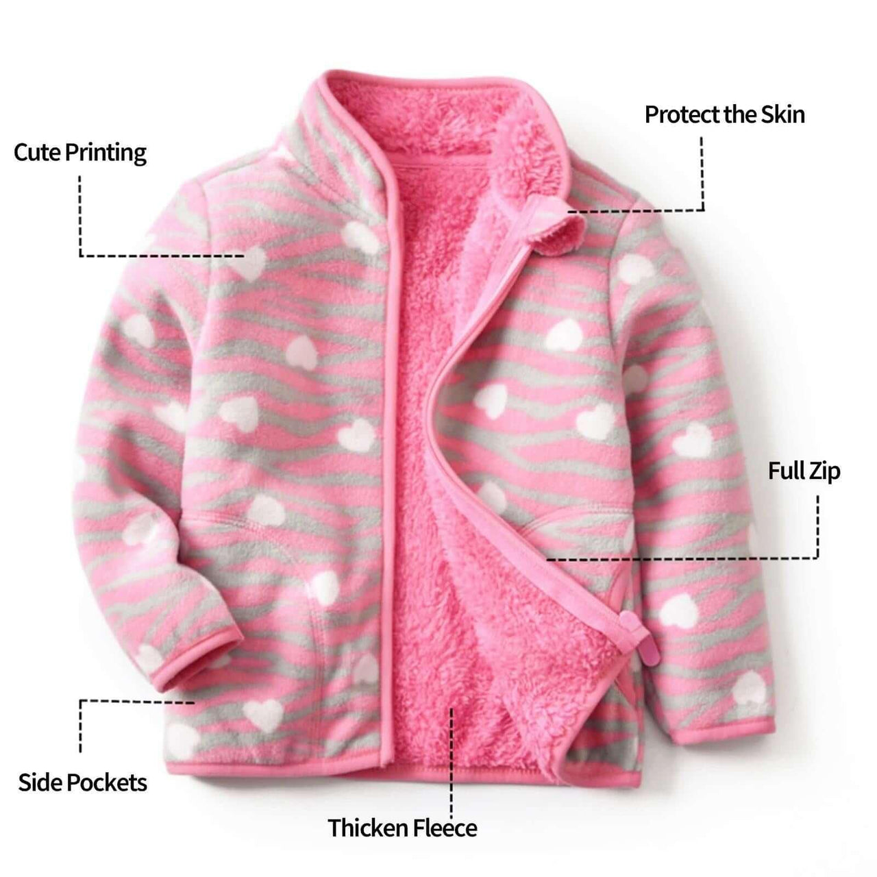 Kids Fleece Jacket -, Baby & Toddler Outerwear , Drestiny , 3T, 4T, 5T, 6T, 7T, 8T, Australia, Beige, Black, Blue, Coats, Green, Grey, Pink, Purple, Red, TD, United Kingdom, United States, White , Drestiny , www.shopdrestiny.com