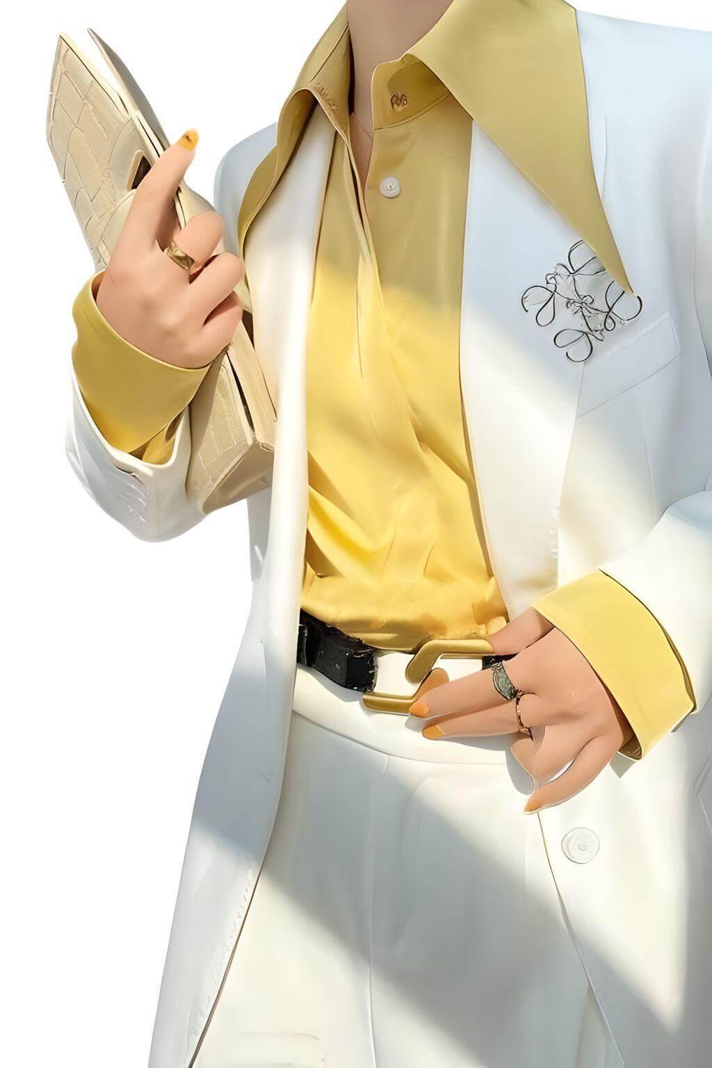 Stylish Elegant Turn Down Collar Long Sleeve Satin Shirt -, Blouse , Drestiny , Australia, Blouses, Dress Shirts, L, Long Sleeves, M, Mustard Yellow, New Zealand, S, United Kingdom, United States, White, XL, XXL , Drestiny , www.shopdrestiny.com