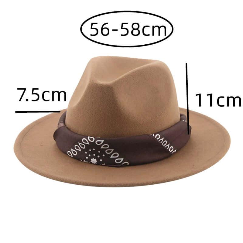 Fedora Hat With Decorative Bandana -, Hats , Drestiny , Army Green, Australia, Beige, Black, Blue, Boys, Brown, Camel, Canada, Dark Blue, Dark Green, Dark Grey, Dark Orange, Deep Pink, Fruit Green, Gender_Men, Gender_Women, Girls, Green, Grey, Hats, Lavender, Light Blue, Light Brown, Light Green, Light Pink, New Zealand, Orange, Peach Pink, Pink, Purple, Red, Sky Blue, United Kingdom, United States, White, Wine Red, Yellow , Drestiny , www.shopdrestiny.com