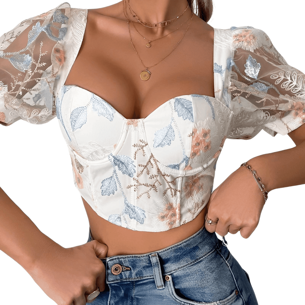 French-Inspired Summer Shaper Sexy Women's Corset Top -, Crop Top , Drestiny , Australia, Canada, Casual Shirts, Corsets, Crop Tops, Dress Shirts, Gender_Women, L, Light Blue, M, New Zealand, Pink, S, Short Sleeves, United Kingdom, United States, White, XS , Drestiny , www.shopdrestiny.com