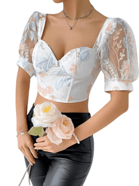 Thumbnail for French-Inspired Summer Shaper Sexy Women's Corset Top -, Crop Top , Drestiny , Australia, Canada, Casual Shirts, Corsets, Crop Tops, Dress Shirts, Gender_Women, L, Light Blue, M, New Zealand, Pink, S, Short Sleeves, United Kingdom, United States, White, XS , Drestiny , www.shopdrestiny.com