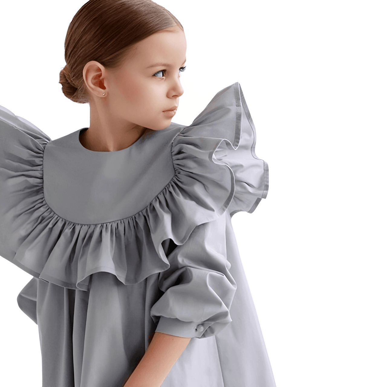 Girl's Ruffle Dress -, Dresses , Drestiny , 10T, 2T, 3T, 5T, 7T, Australia, Black, Canada, Dresses, Girls, Grey, Long Sleeves, New Zealand, Pink, TD, United Kingdom, United States , Drestiny , www.shopdrestiny.com